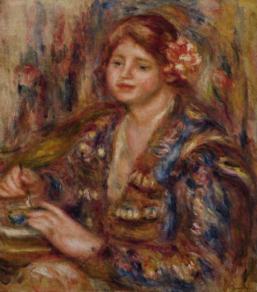 Pierre Auguste Renoir Woman with Rose oil painting image